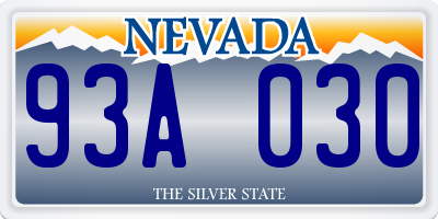NV license plate 93A030