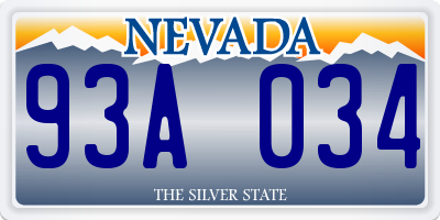 NV license plate 93A034