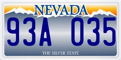 NV license plate 93A035
