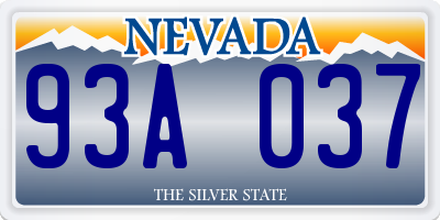 NV license plate 93A037