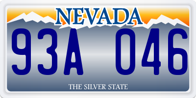 NV license plate 93A046
