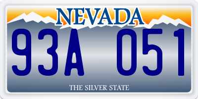 NV license plate 93A051