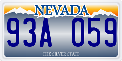 NV license plate 93A059