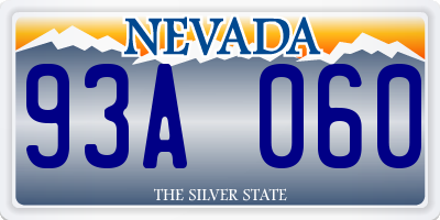 NV license plate 93A060