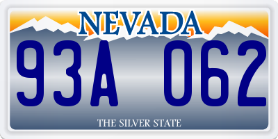 NV license plate 93A062
