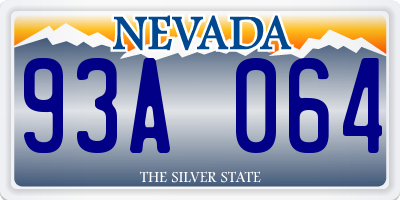 NV license plate 93A064