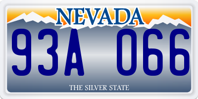 NV license plate 93A066