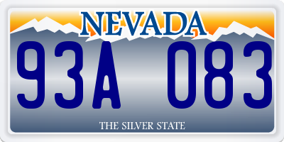 NV license plate 93A083