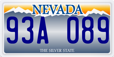 NV license plate 93A089
