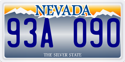 NV license plate 93A090