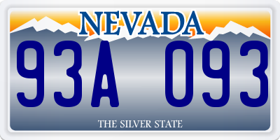 NV license plate 93A093