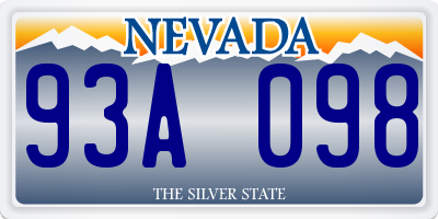 NV license plate 93A098