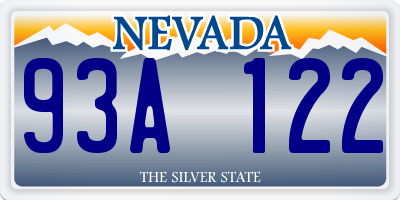 NV license plate 93A122