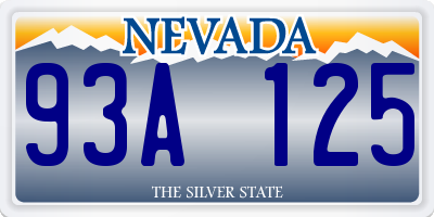 NV license plate 93A125