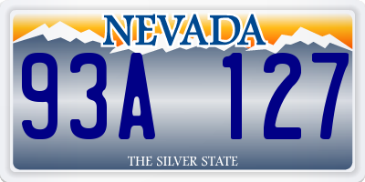 NV license plate 93A127