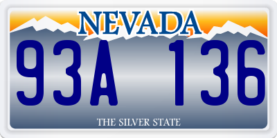 NV license plate 93A136