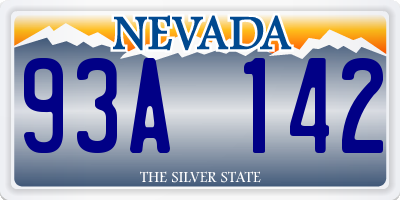 NV license plate 93A142