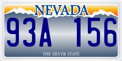 NV license plate 93A156