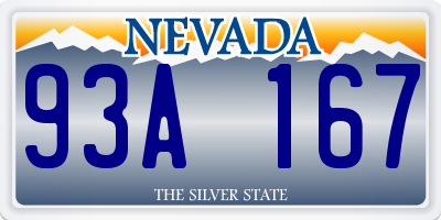 NV license plate 93A167