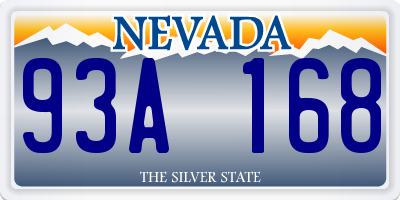 NV license plate 93A168