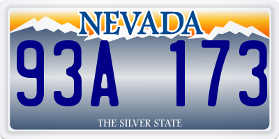 NV license plate 93A173