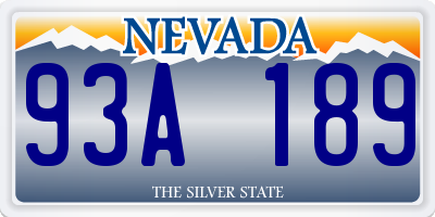 NV license plate 93A189