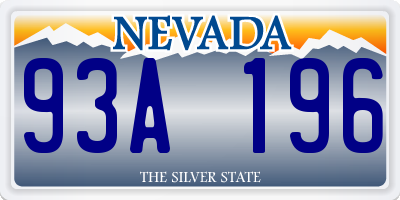 NV license plate 93A196