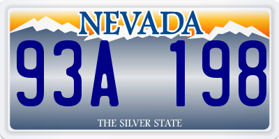 NV license plate 93A198