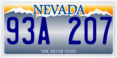 NV license plate 93A207