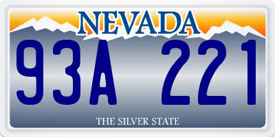 NV license plate 93A221