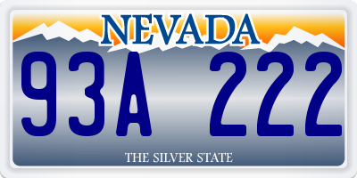 NV license plate 93A222