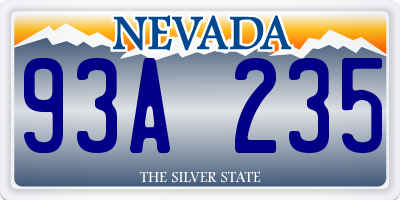 NV license plate 93A235