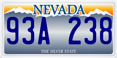 NV license plate 93A238