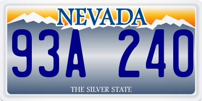 NV license plate 93A240