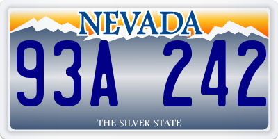 NV license plate 93A242