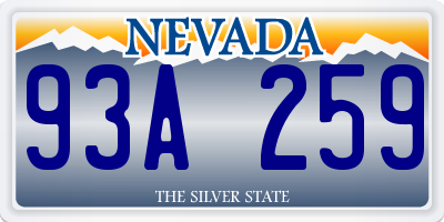 NV license plate 93A259