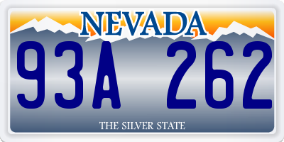 NV license plate 93A262