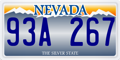NV license plate 93A267