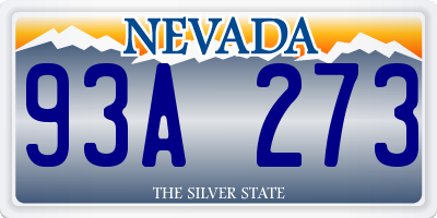 NV license plate 93A273