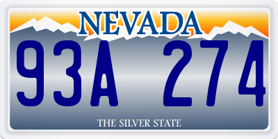 NV license plate 93A274