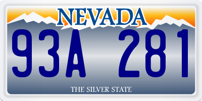 NV license plate 93A281