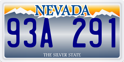 NV license plate 93A291