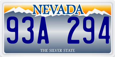 NV license plate 93A294