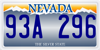 NV license plate 93A296