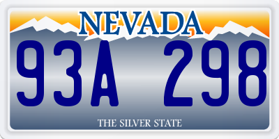 NV license plate 93A298