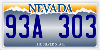 NV license plate 93A303