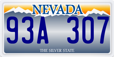 NV license plate 93A307