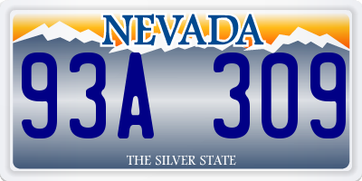 NV license plate 93A309