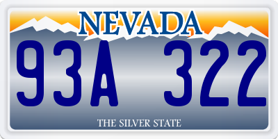 NV license plate 93A322