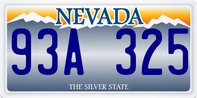 NV license plate 93A325